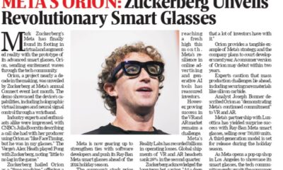 Meta’s Orion: Mark Zuckerberg Unveils Revolutionary Smart Glasses That Redefine Wearable Tech