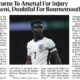 Saka Returns to Arsenal for Injury Assessment, Doubtful for Bournemouth Clash