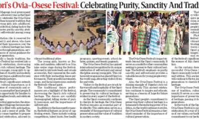 Ogori's Ovia-Osese Festival: Celebrating Purity, Sanctity, and Tradition