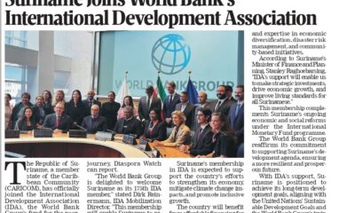 Suriname Joins World Bank's International Development Association: A New Path to Growth and Stability