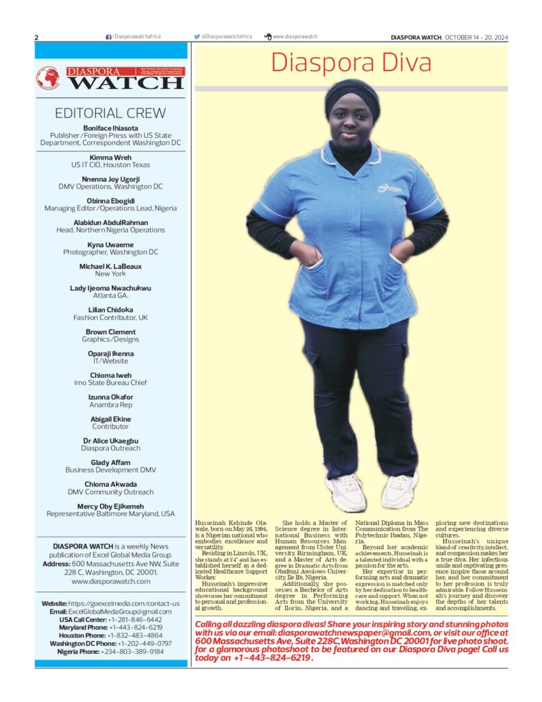 Diaspora Diva - Diaspora Watch newspaper - Vol. 20