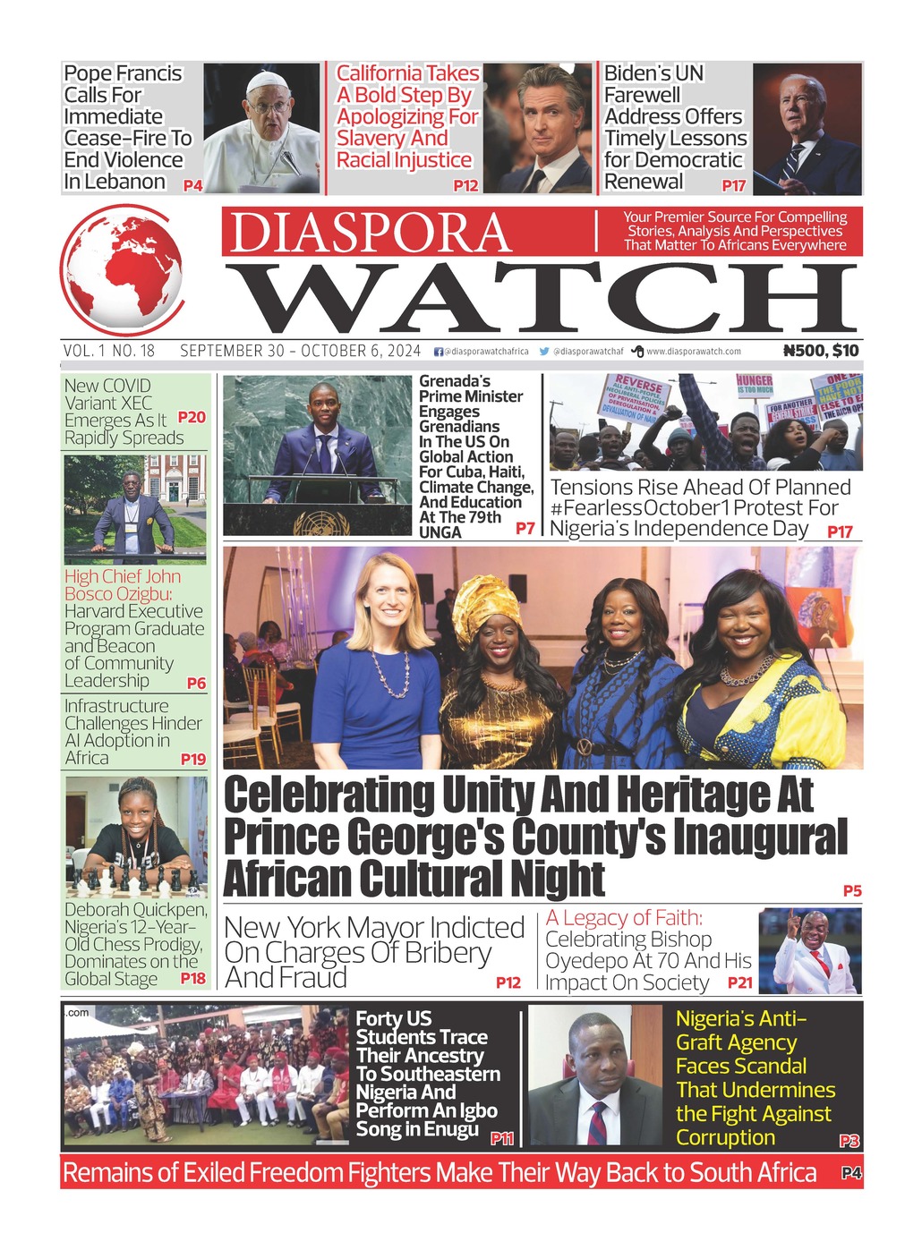 Diaspora Watch 18th Edition: Celebrating Unity, Heritage, and Resilience