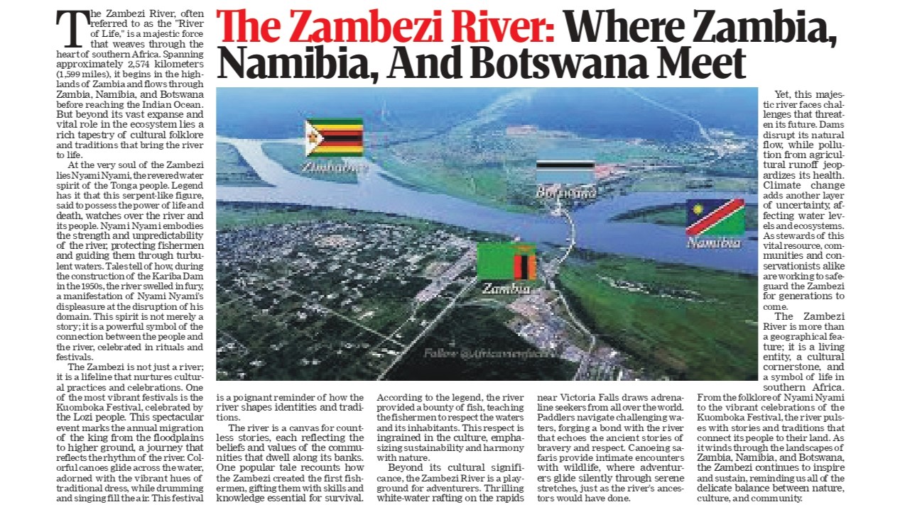 The Zambezi River: Where Zambia, Namibia, and Botswana Meet