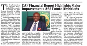 CAF Financial Report Reveals Major Improvements and Future Growth Ambitions