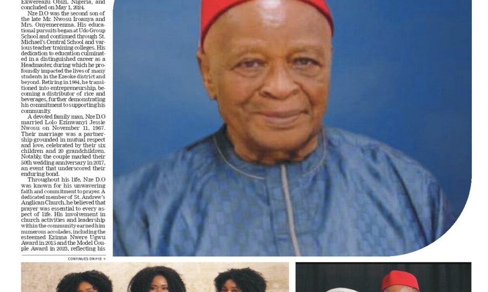 Nze Donald Ogbonna Nwosu – Advocate for Community Development and Cultural Heritage