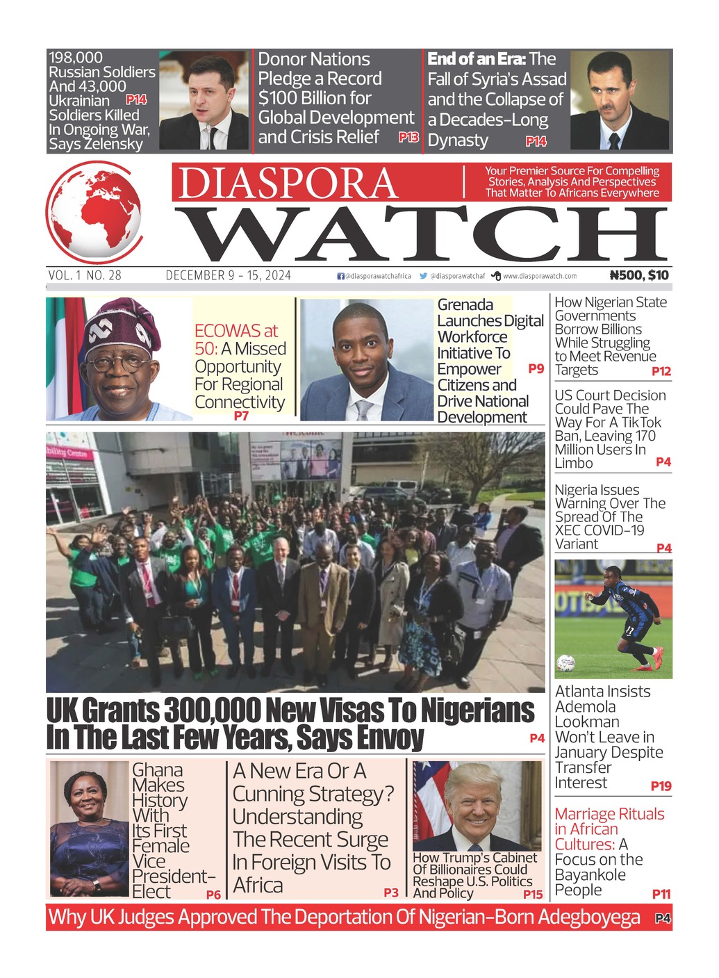 Diaspora Watch - Vol. 28 - Dec. 9 - 15, 2024