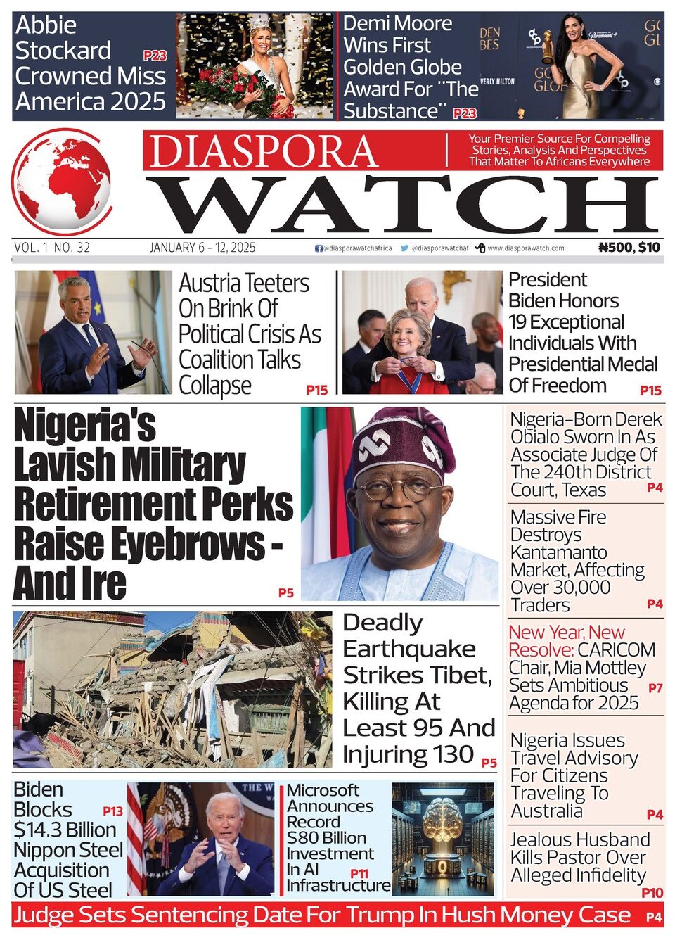 Diaspora Watch - Vol. 32 - JAN 6 to 12, 2025