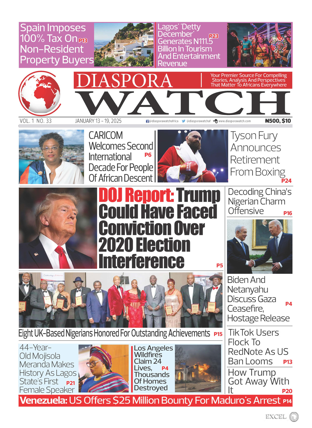 Diaspora Watch - Vol. 33 - January 13-19, 2025